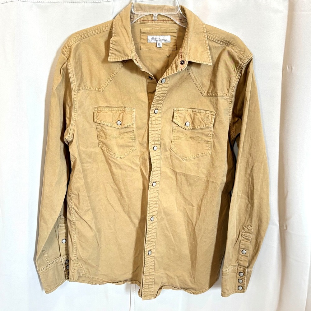 Blue Ranchwear Mens Shirt Large Pearl Snap Western Long Sleeve Cowboy 18578x